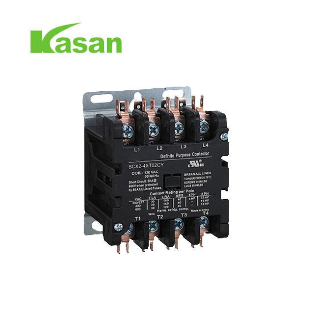 UL-verifierad 4-polig 40 AMP DP-kontaktor 120 Volt AC-spolekontaktor